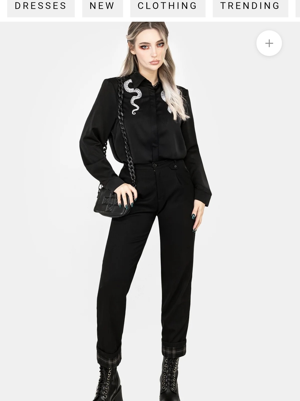 Disturbia Slither Embroidered Snake Shirt